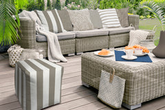 Med Taupe Indoor/Outdoor Pouf - Zipper Cover Only