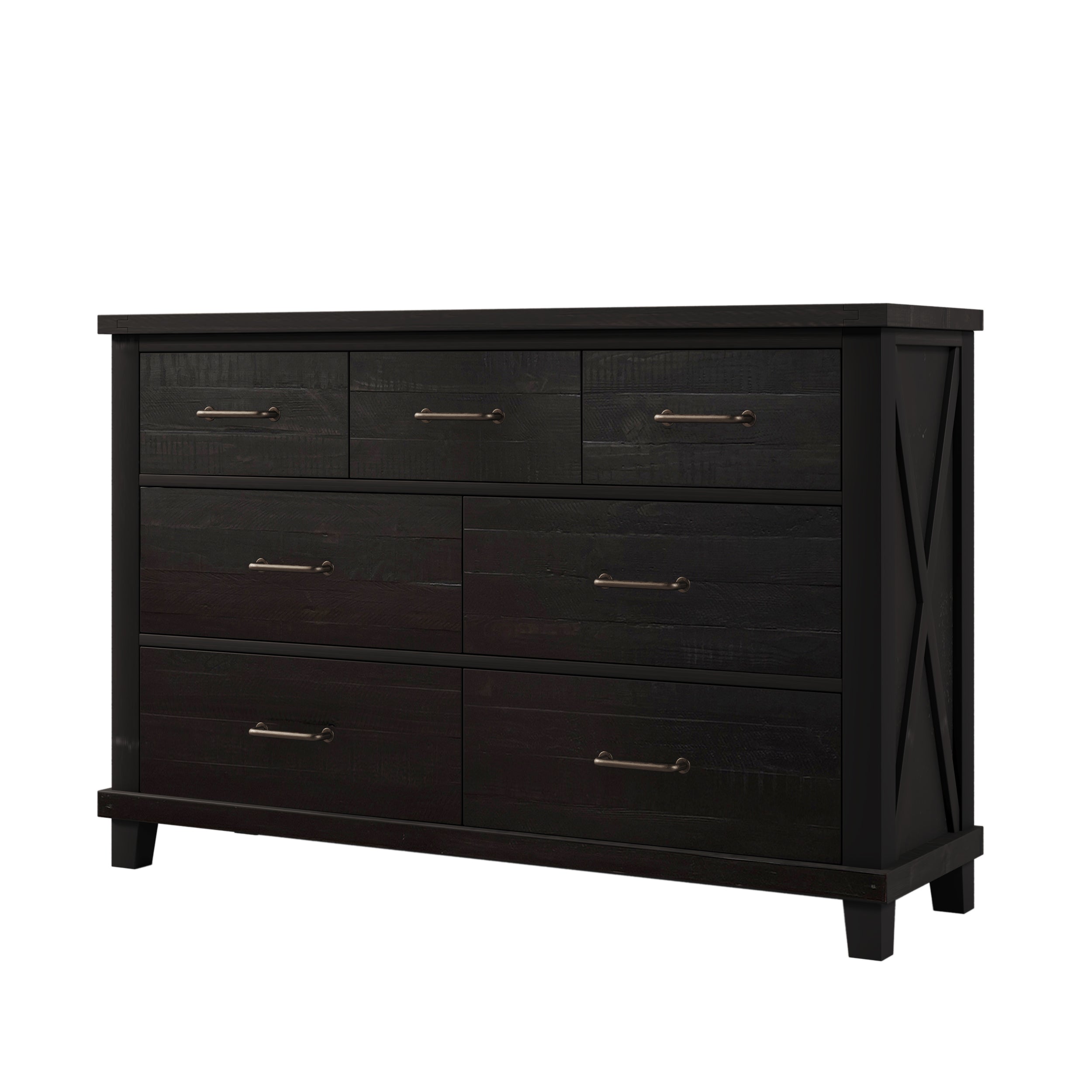 Rustic Farmhouse Style Solid Pine Wood Seven-Drawer Dresser