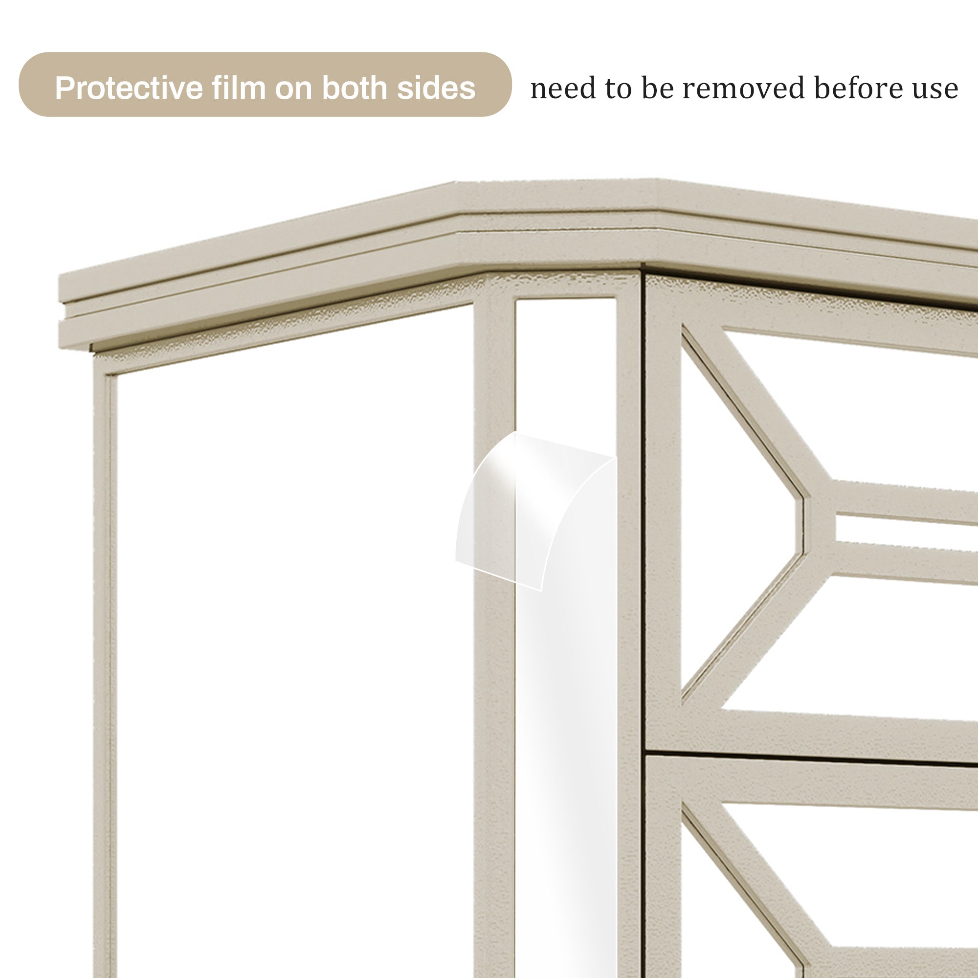 Elegant Mirrored 3-Drawer Chest with Golden Lines Storage Cabinet