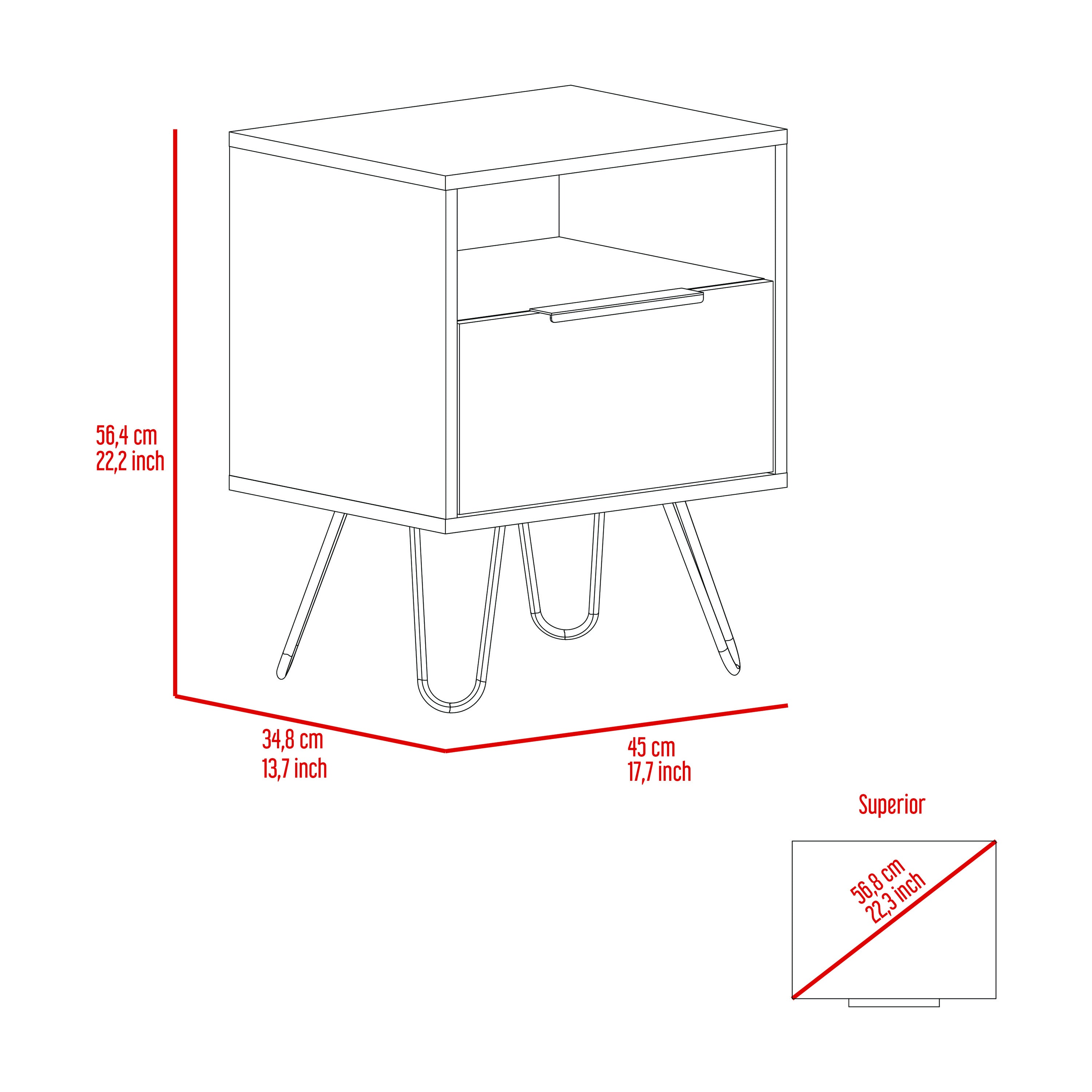 Light Oak Eagle Creek 1-Shelf 1-Drawer Nightstand