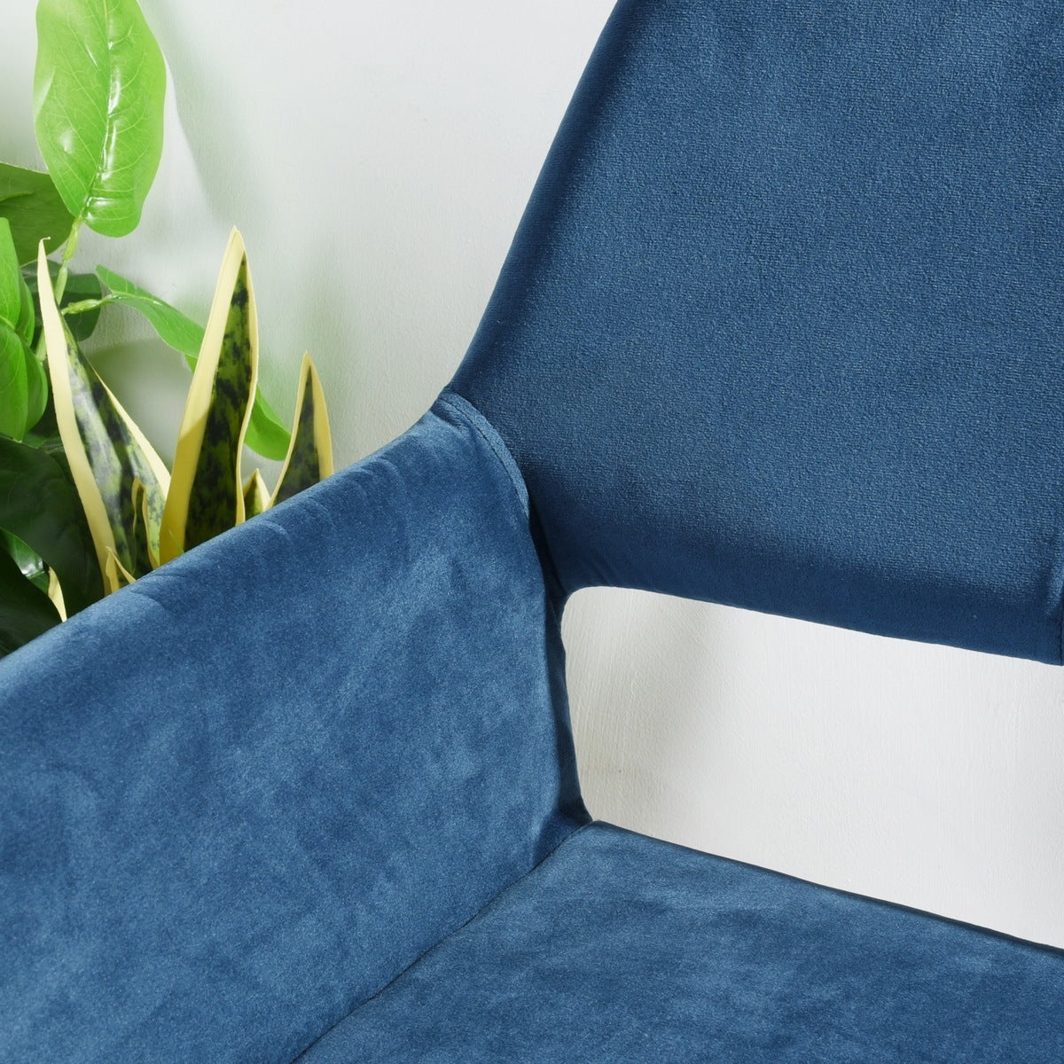 Modern Velvet Upholstered Adjustable Swivel Office Chair - Blue
