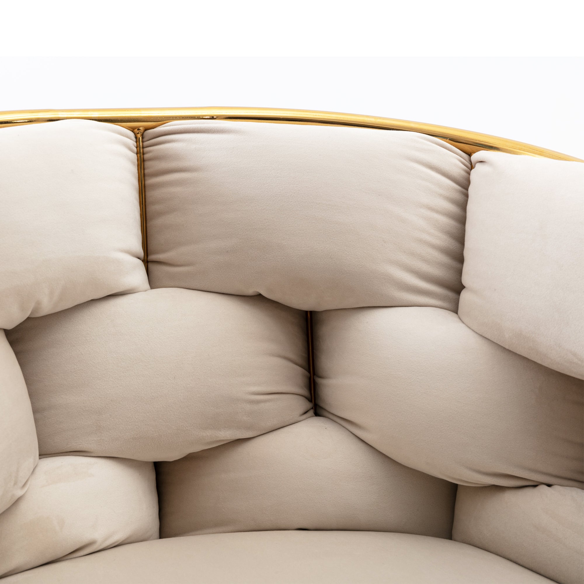 Luxury modern simple leisure velvet single sofa chair - Beige