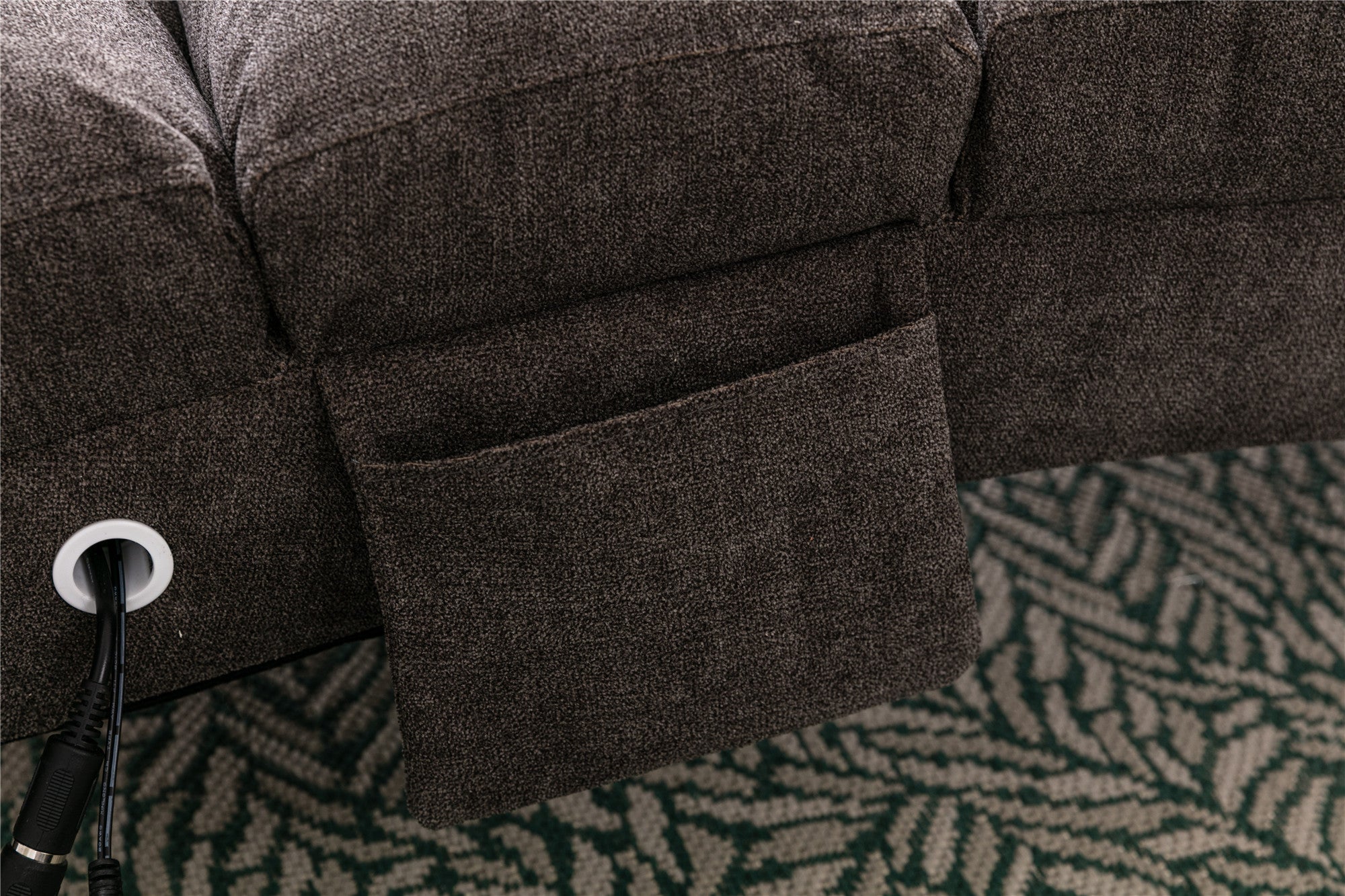 Linen Modern Long Lounger Chair - Dark Gray