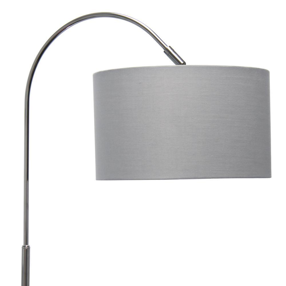 Arched Brushed Nickel Floor Lamp - Grey Shade