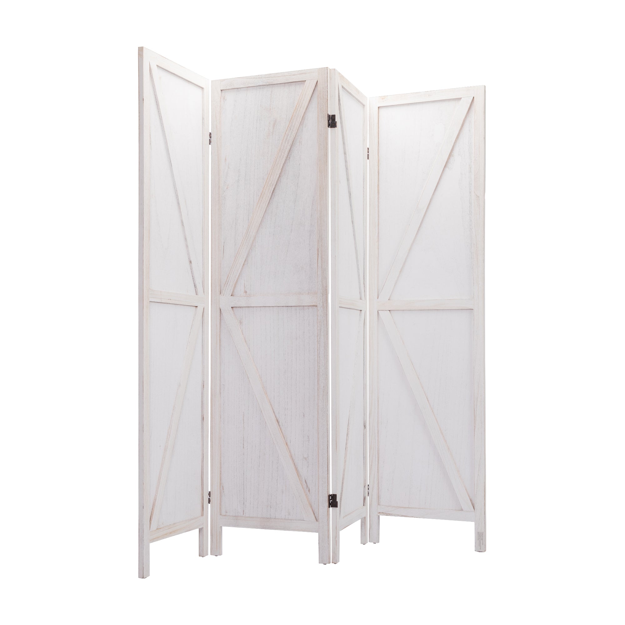4-Panel Folding Screens Wooden Partition