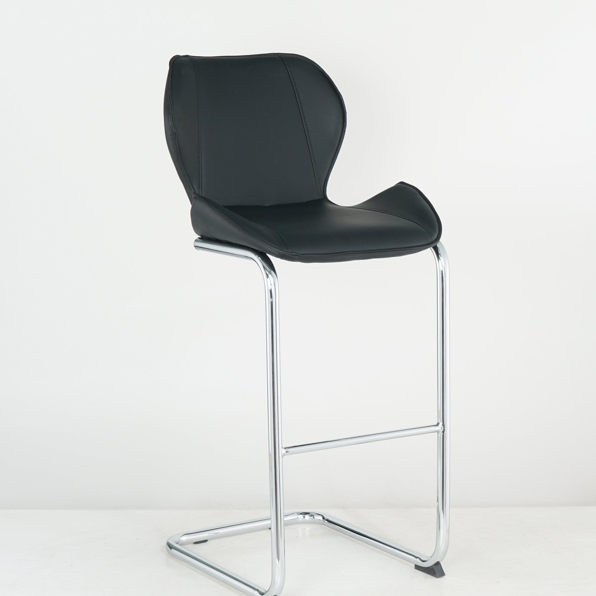 Modern Design Bar Chair with Metal Legs (Set of 4) - Black