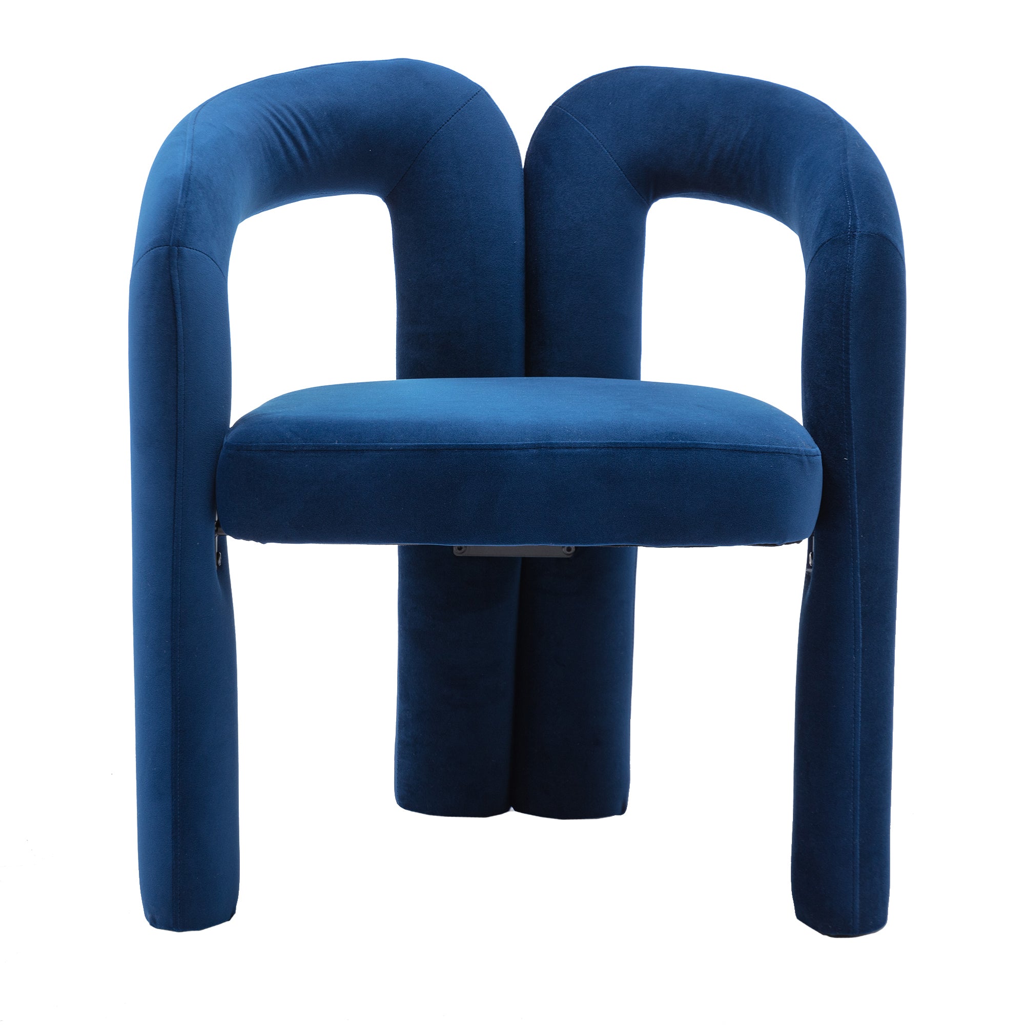 Contemporary Designed  Fabric Upholstered Accent/Dining Chair /Barrel Side Chairs (Set of 2) - Navy
