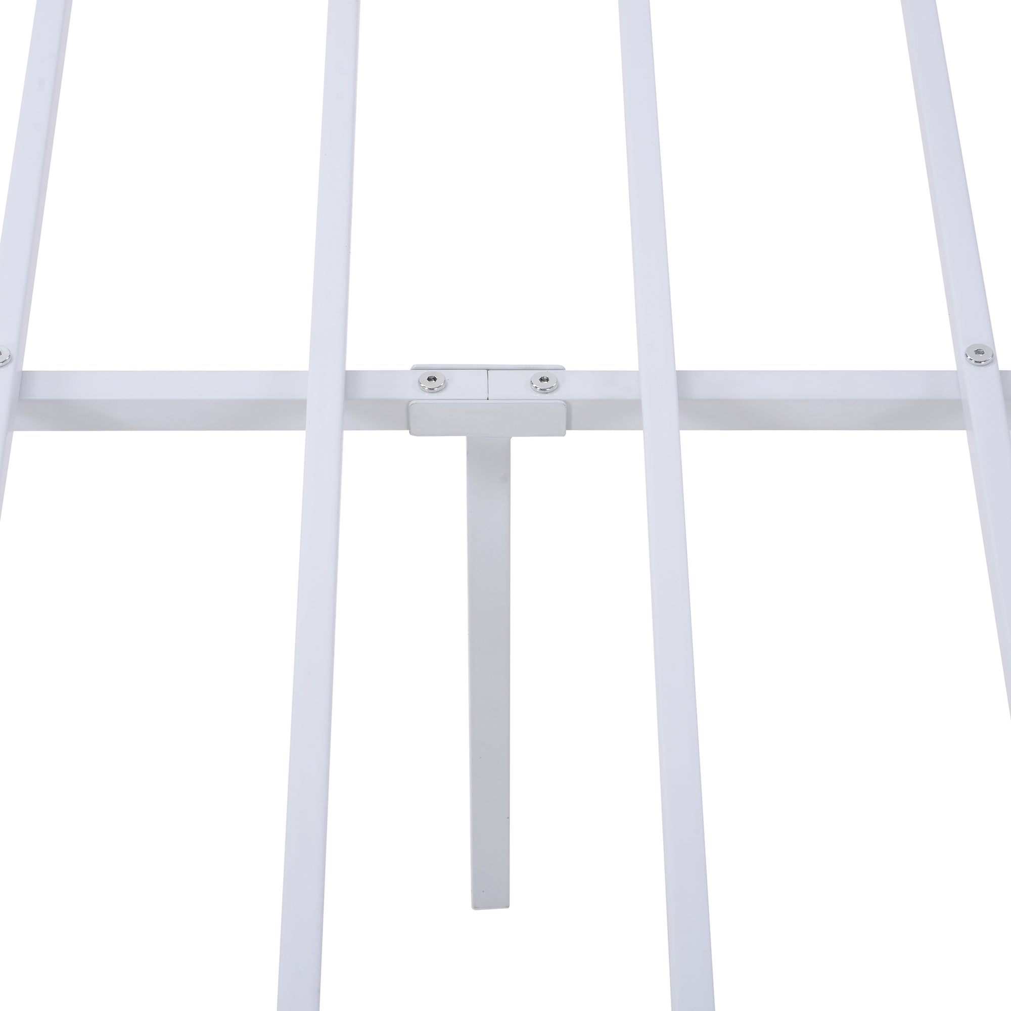 Full Size Platform Bed No Box Spring Needed- White