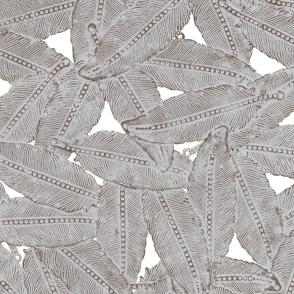 Rossi Textured Feather 3-piece Metal Disc Wall Decor Set - Grey