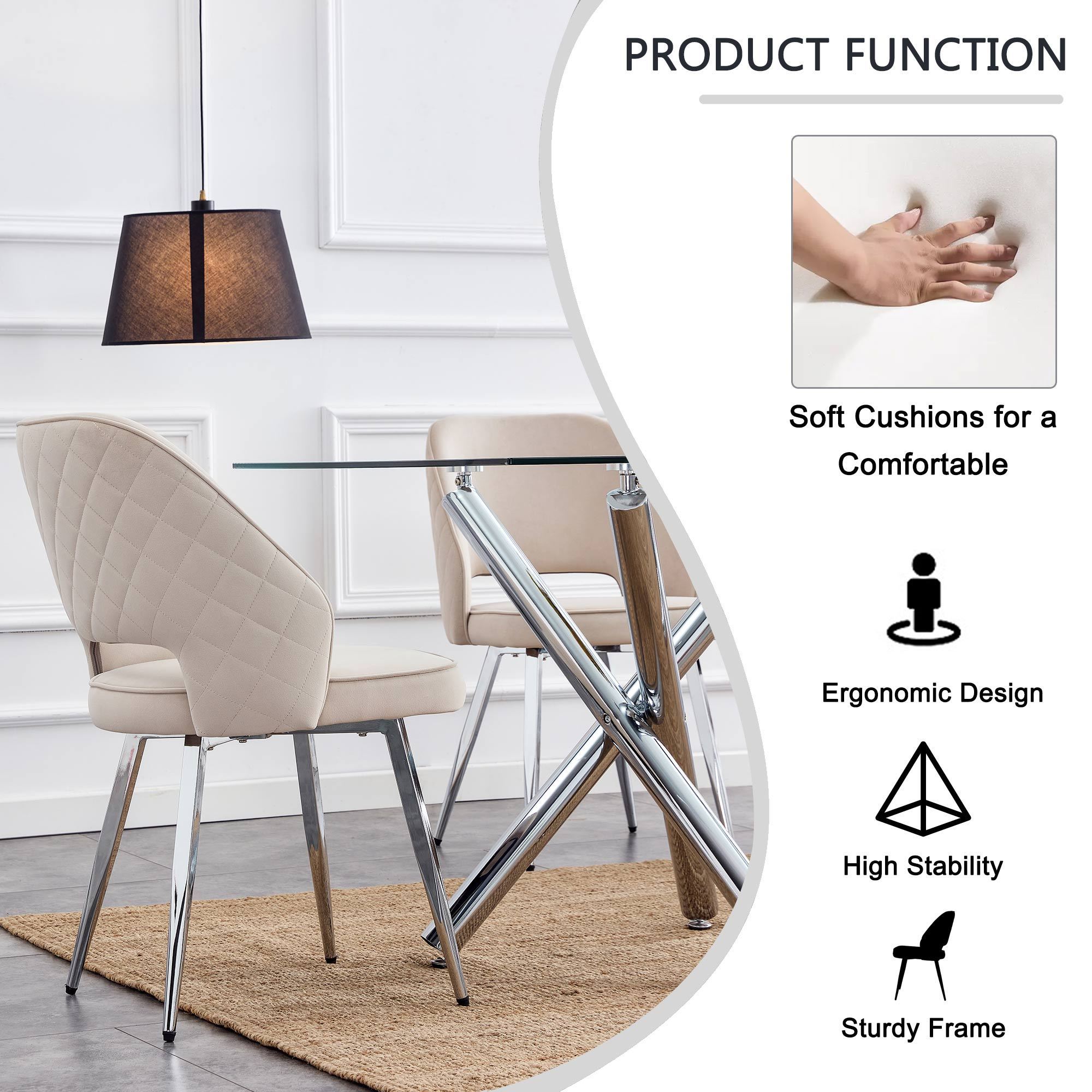Modern Dining Chair Velvet (Set of 1) - Light Grey