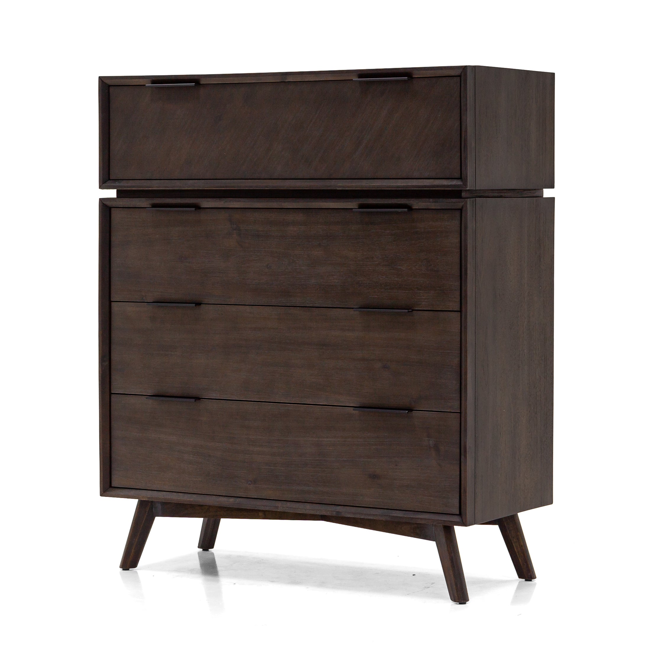 Modern Dark Brown Acacia Chest