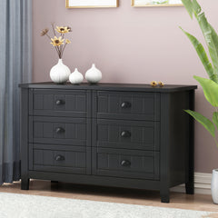 Retro Classic Style 6 Drawer - Black