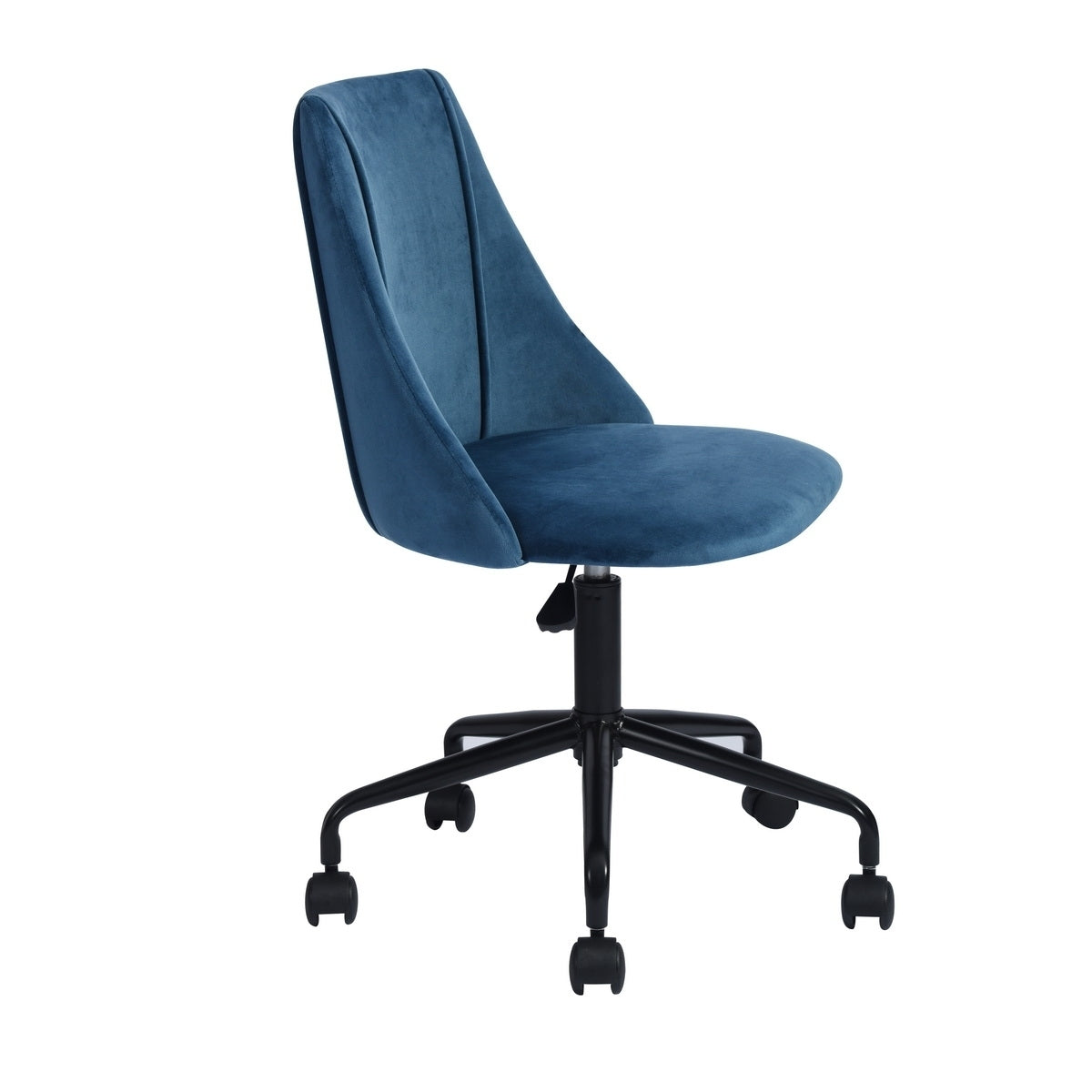 Modern Swivel Office Chair - Blue Velvet