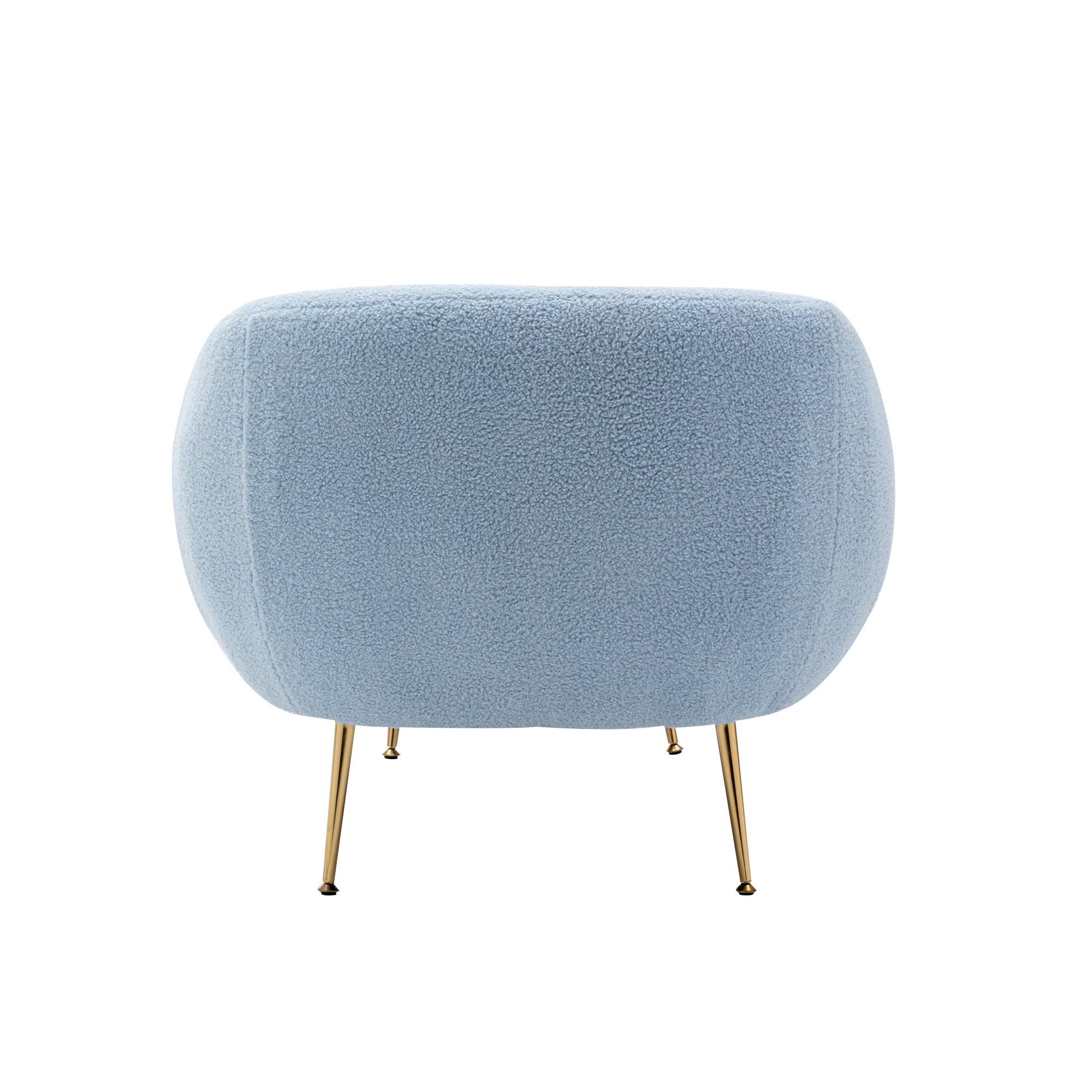 Modern Comfy Leisure Accent Chair, Teddy Short Plush Particle Velvet Armchair with Ottoman - Light Blue