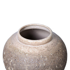 Artisanal Piece Vintage Sand Ceramic Vase 8.7"D x 8.7"H