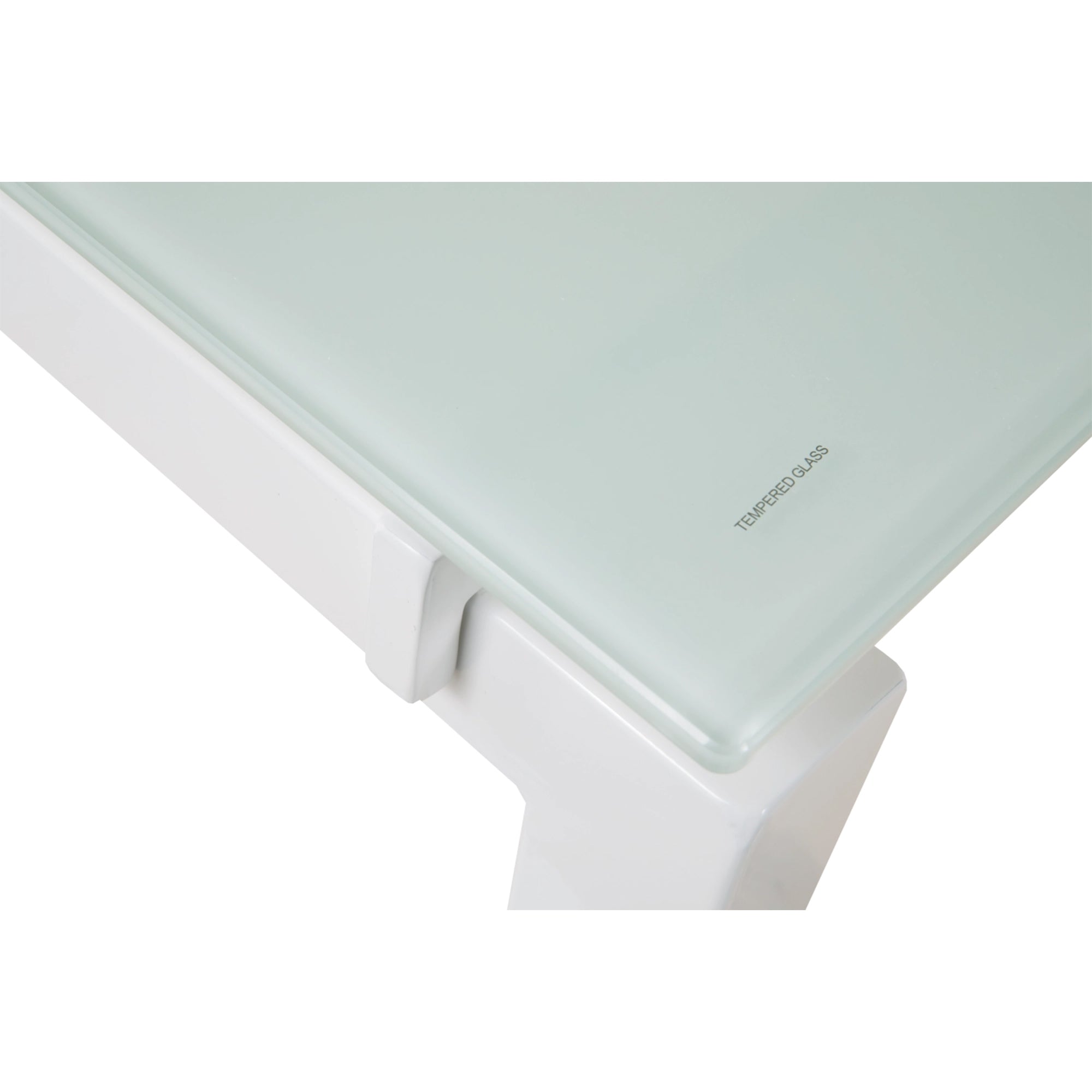 Contemporary Home Office L-Desk - White / Glass