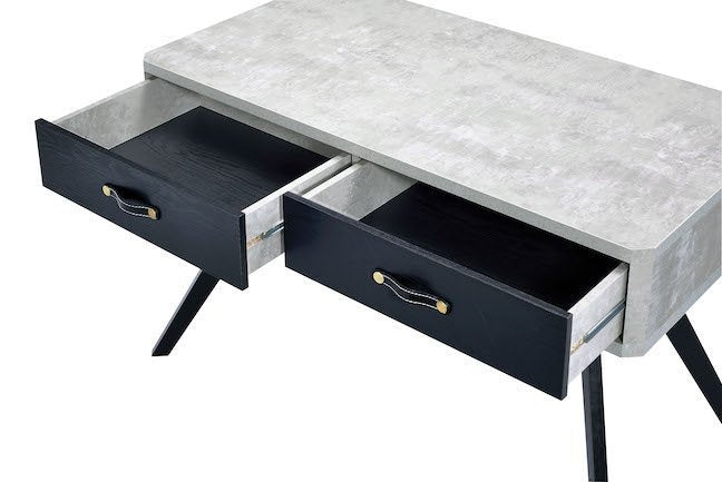 Contemporary Desk - Faux Concrete & Black