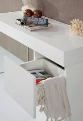Modern White Floating Glass Vanity With Mirror