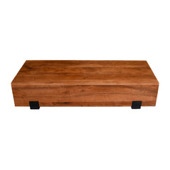 45 Inch Vesavi Handcrafted Rectangular Acacia Wood Coffee Table - Brown and Black