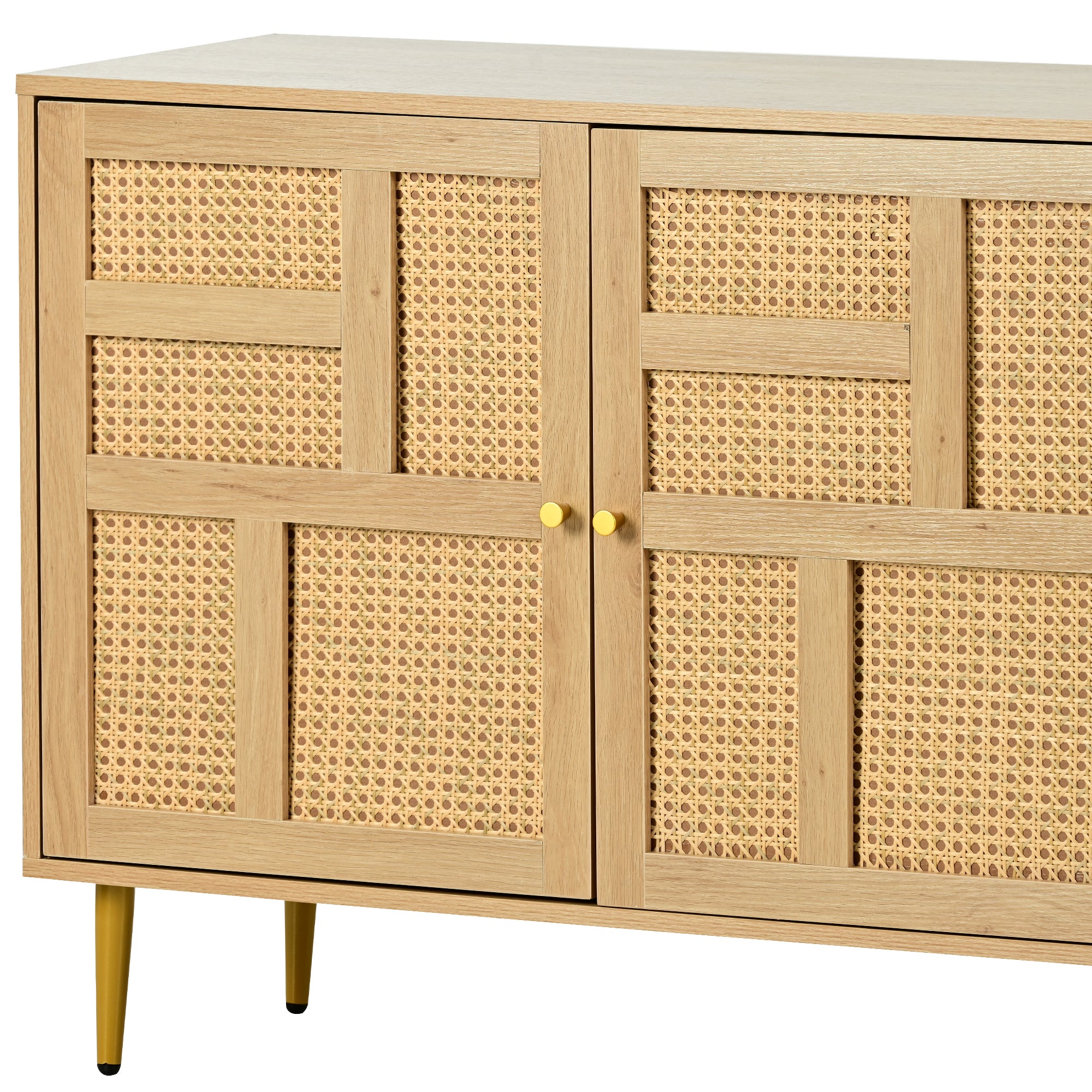 Rattan Cabinet with Adjustable Shelves and Storage