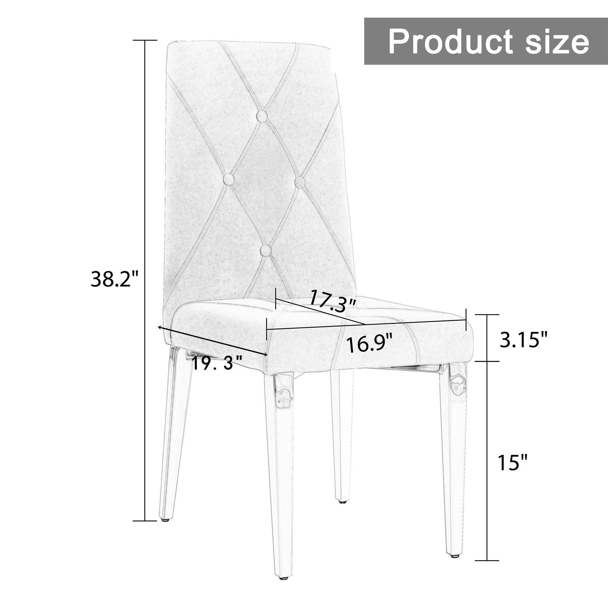 Modern Style Kitchen Upholstered High backrest Dining Chairs (Set of 2) - Beige