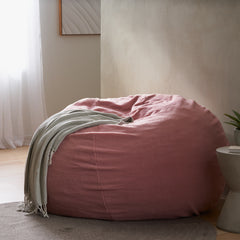 Mead Shearling 5 Ft. Bean Bag - Brush Pink Teddy