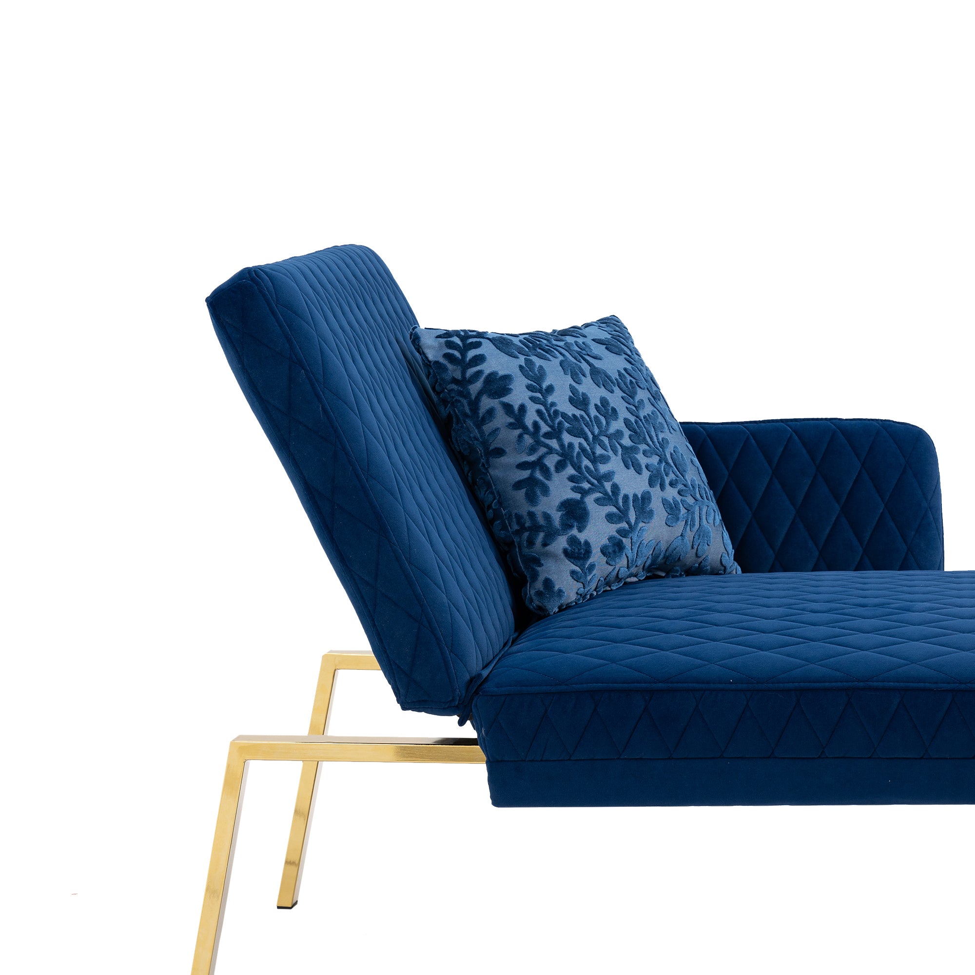 Velvet Loveseat Sofa with Metal Feet - Navy