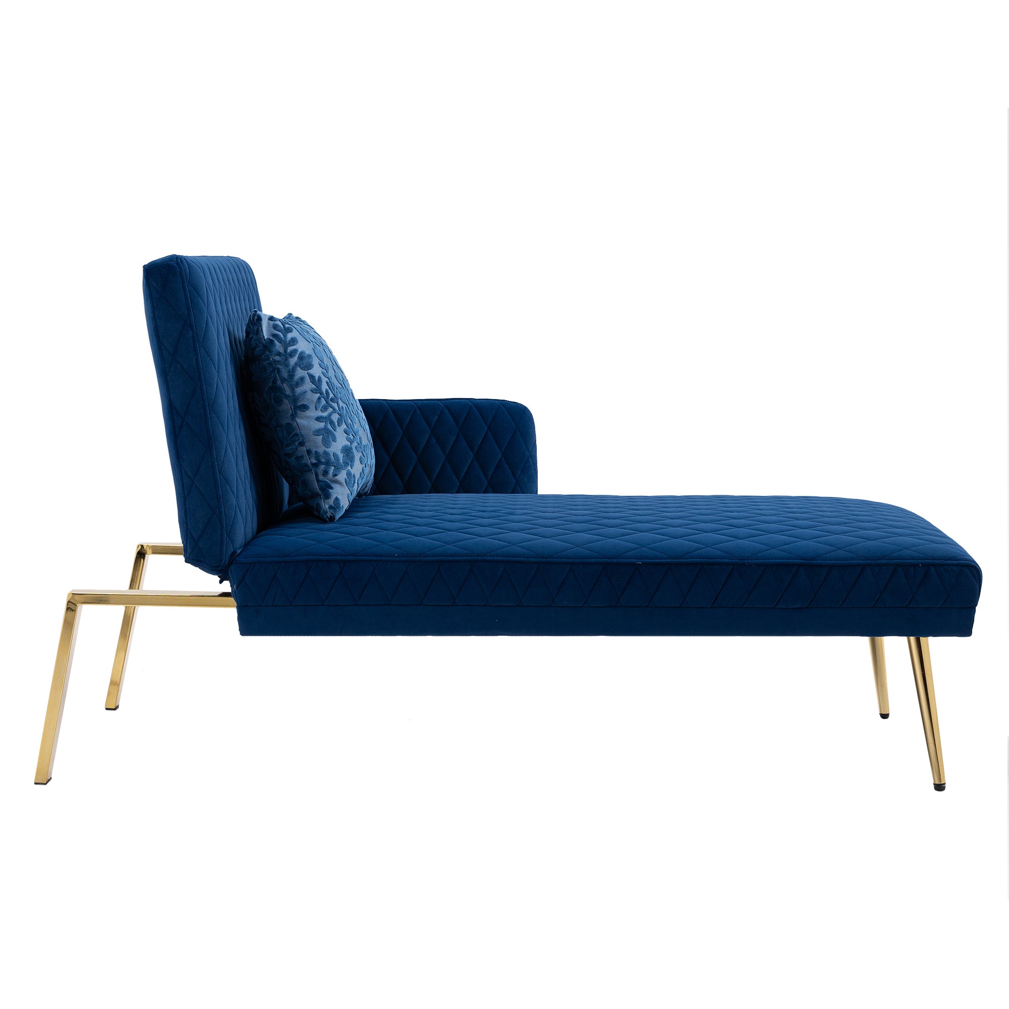 Velvet Loveseat Sofa with Metal Feet - Navy