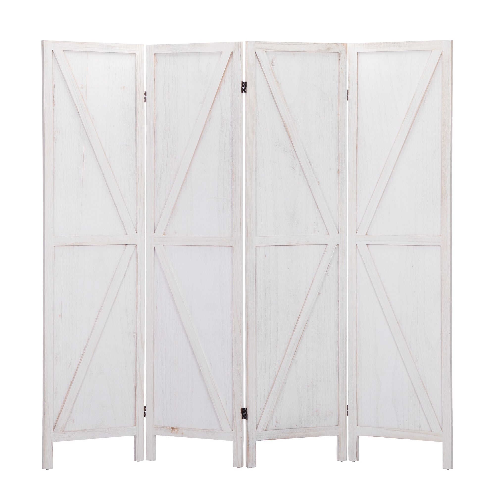 4-Panel Folding Screens Wooden Partition