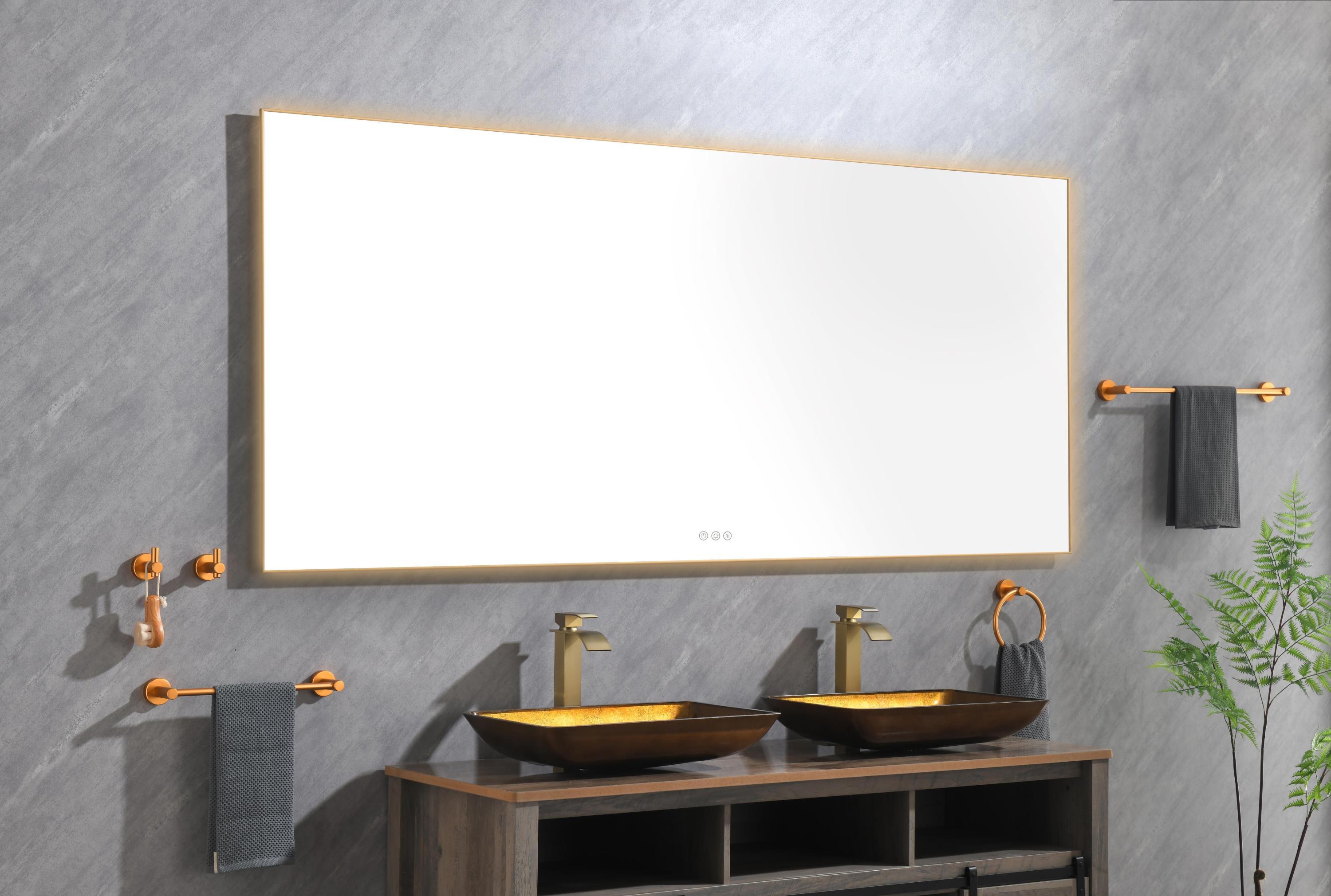 84x 36Inch LED Mirror Bathroom with Back Light, Anti-Fog Memory Large