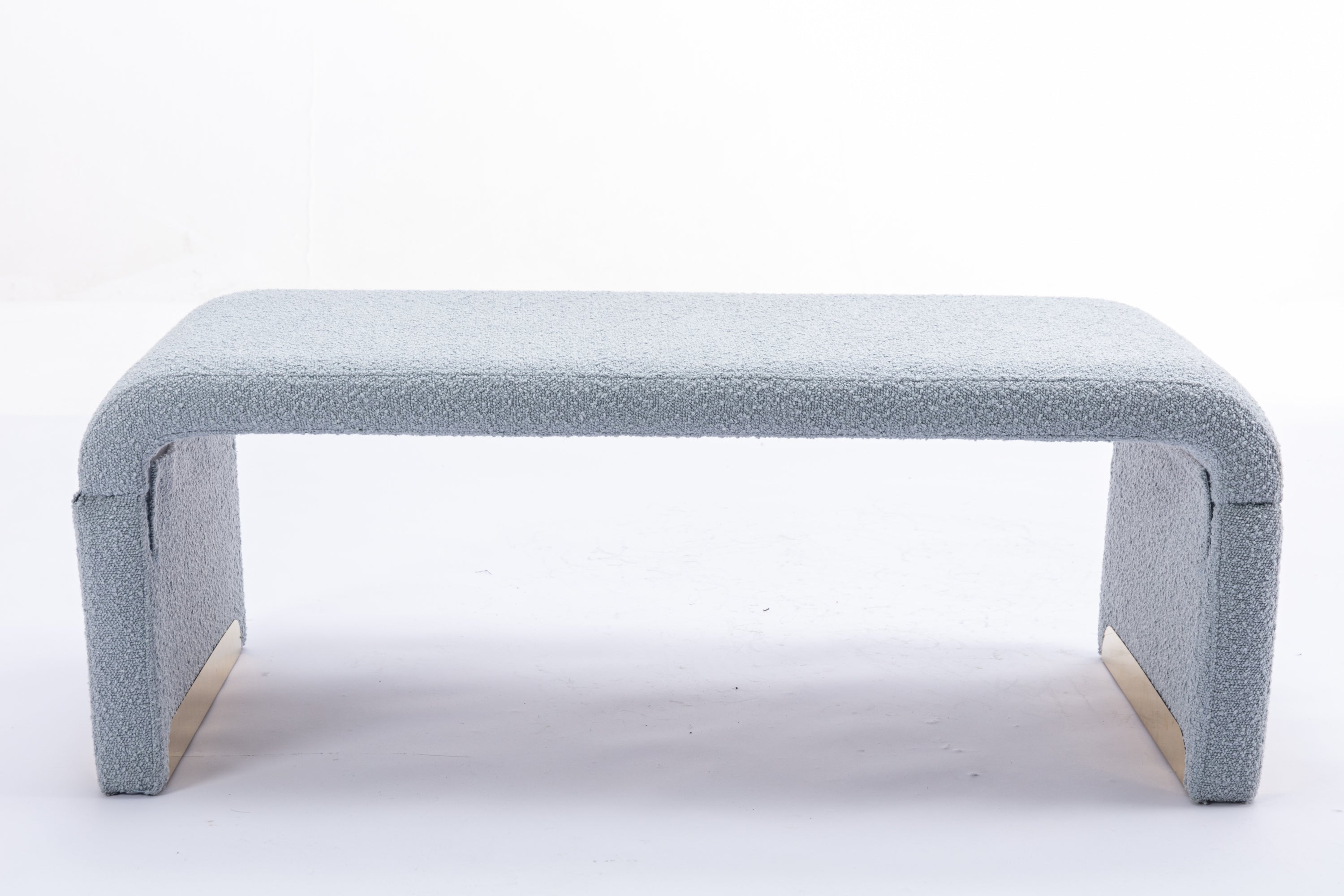 Boucle Fabric Footstool Bedroom Bench