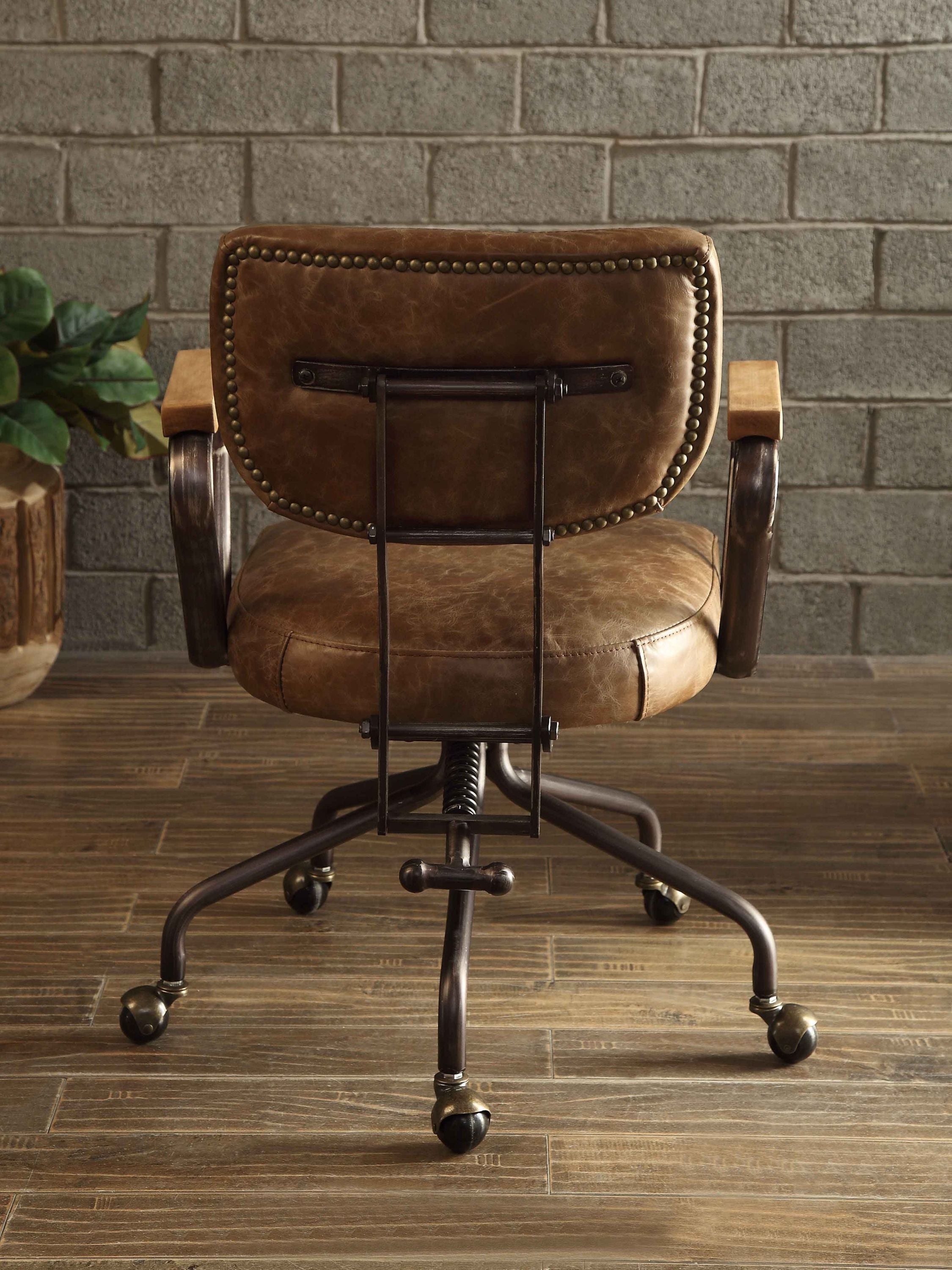 Vintage Office Chair, Top Grain Leather - Whiskey Brown
