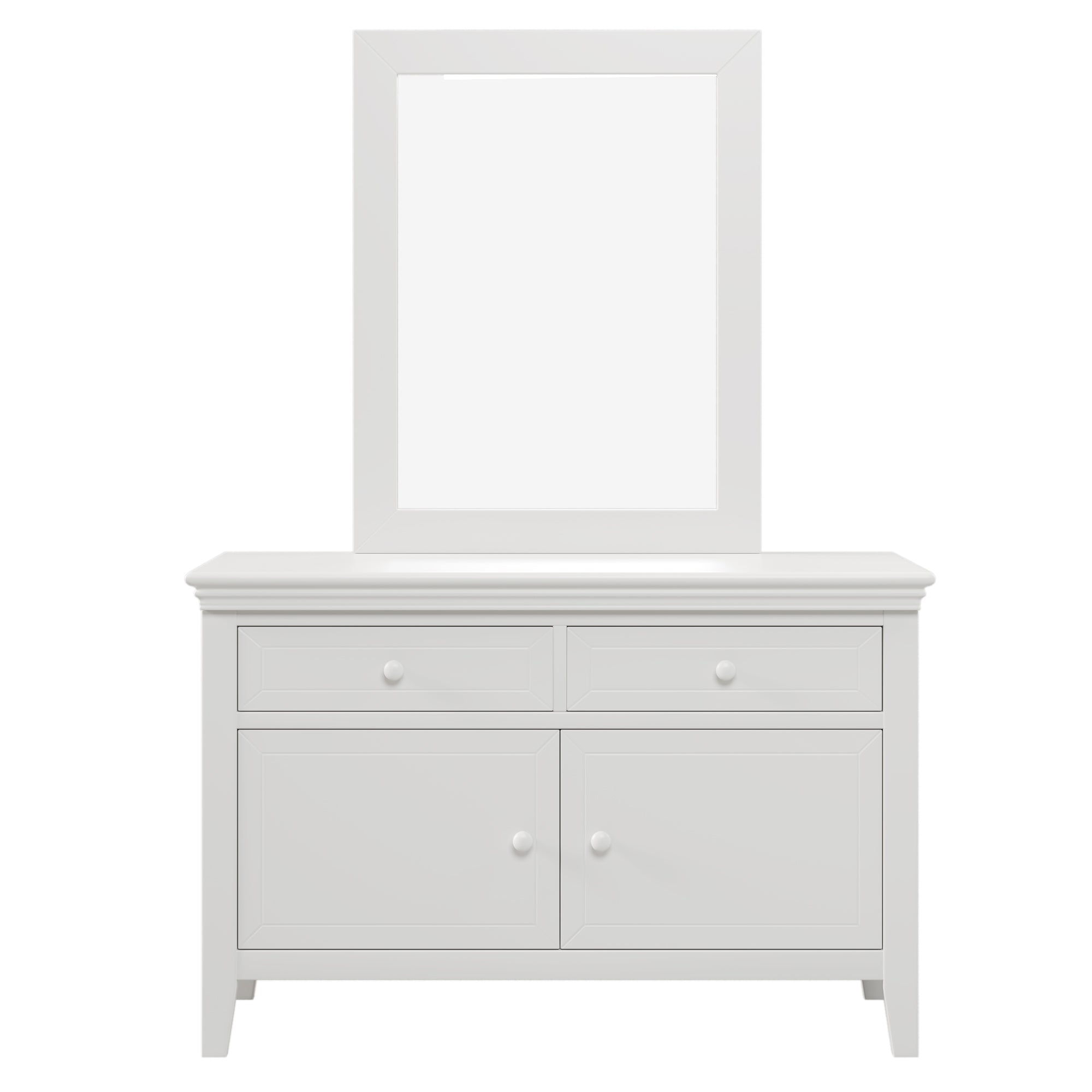Traditional Concise Style White Solid Wood Dresser