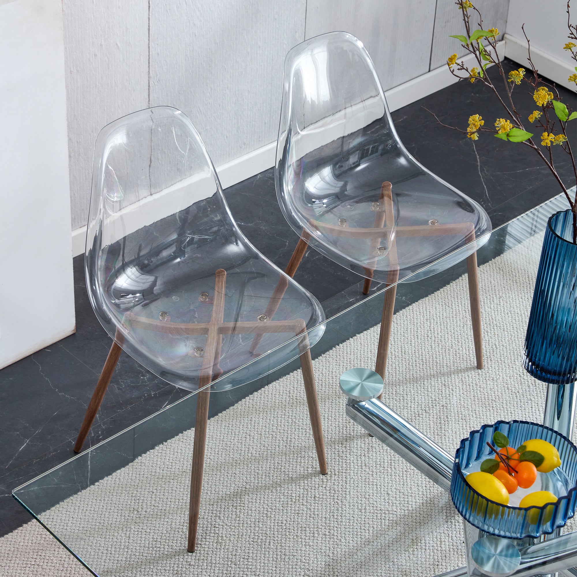 Modern Simple Transparent Dining Chair (Set of 4) - Transparent