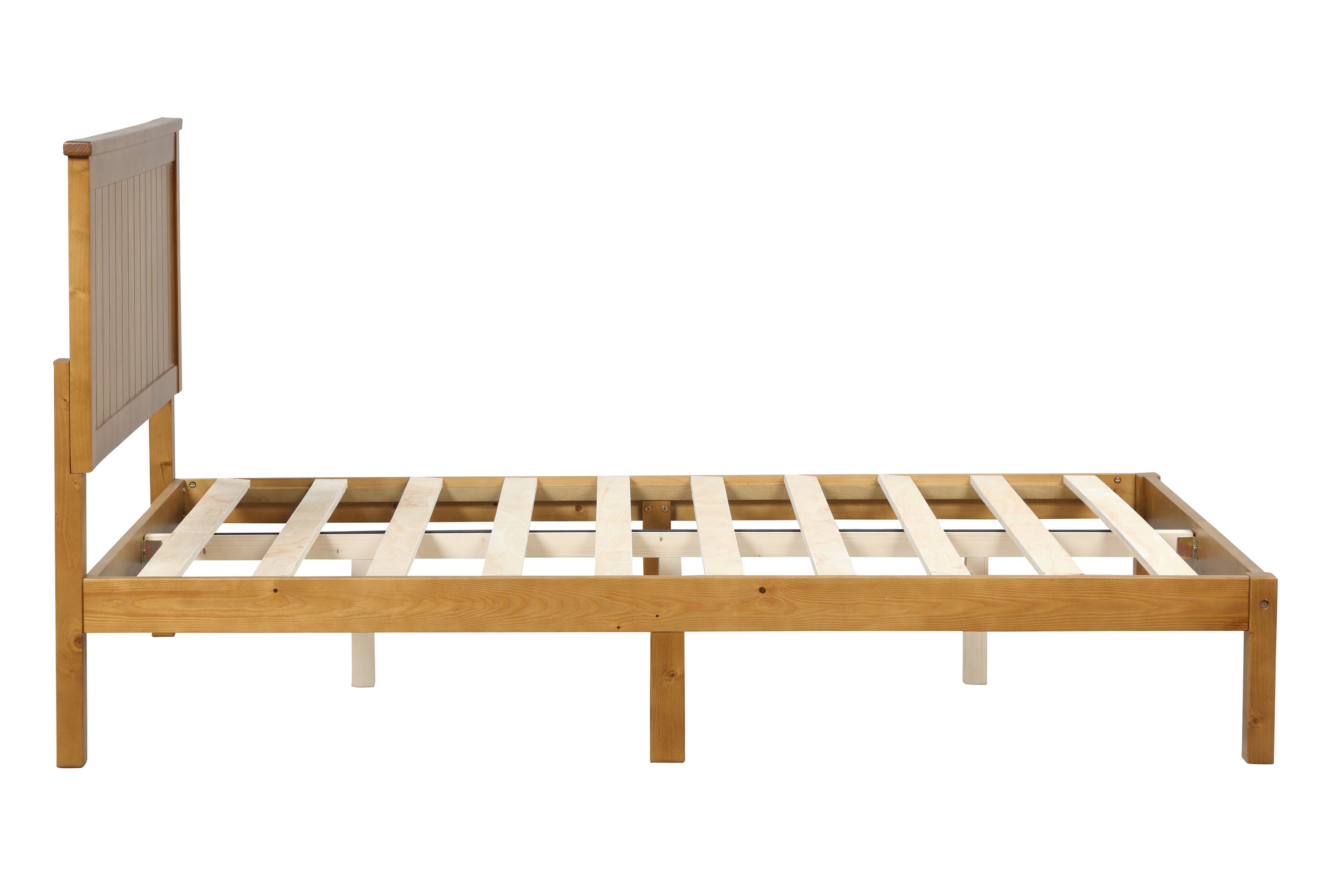Platform Full Bed with Headboard - Light Brown