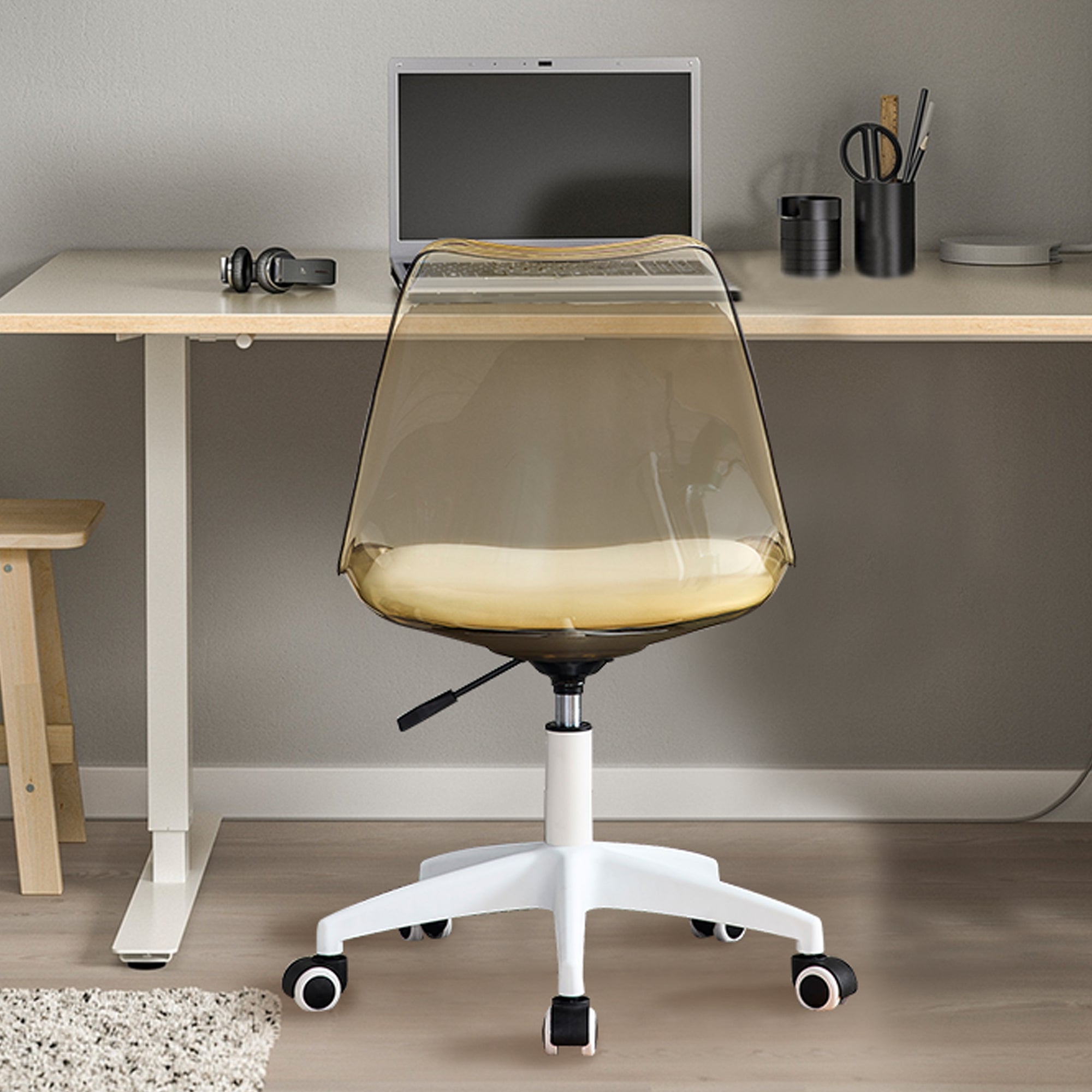 MAICOSY Modern Home Office Desk Chairs Swivel Engineering Adjustable 360° Chair - Amber Brown