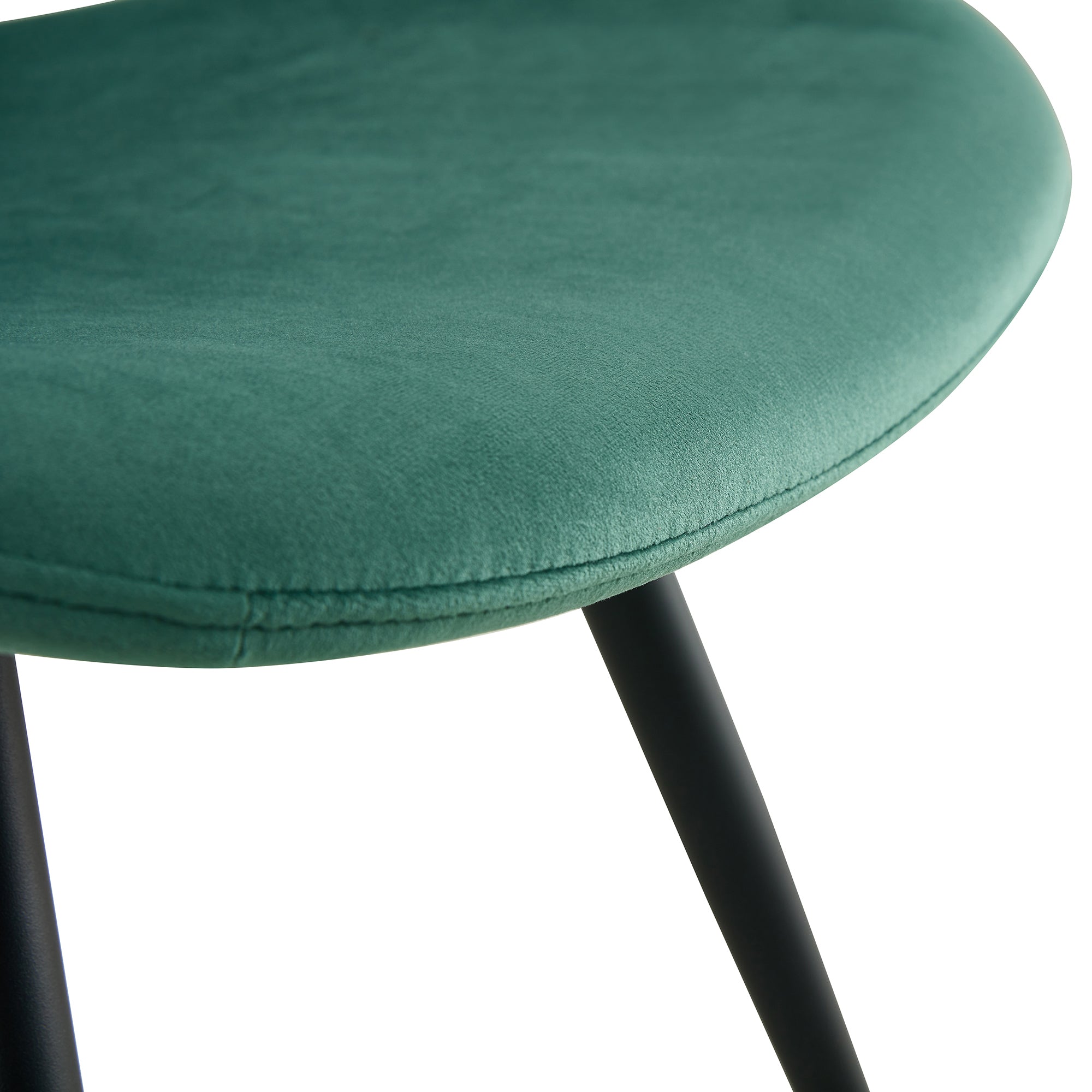 Modern Velvet Dining Chairs with Metal Legs (Set of 2) - Green