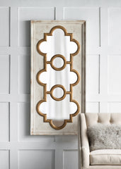 Classically Inspired Henley Decorative Mirror, French Country Style Wall Decor 58"x28" in