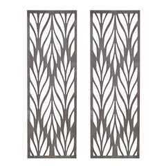 Florian Grey Laser Cut Wood 2-piece Panel Wall Decor Set - Grey