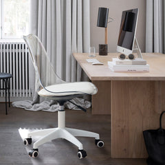 Modern Adjustable 360 °Swivel Chair with Wheels - Transparent Color