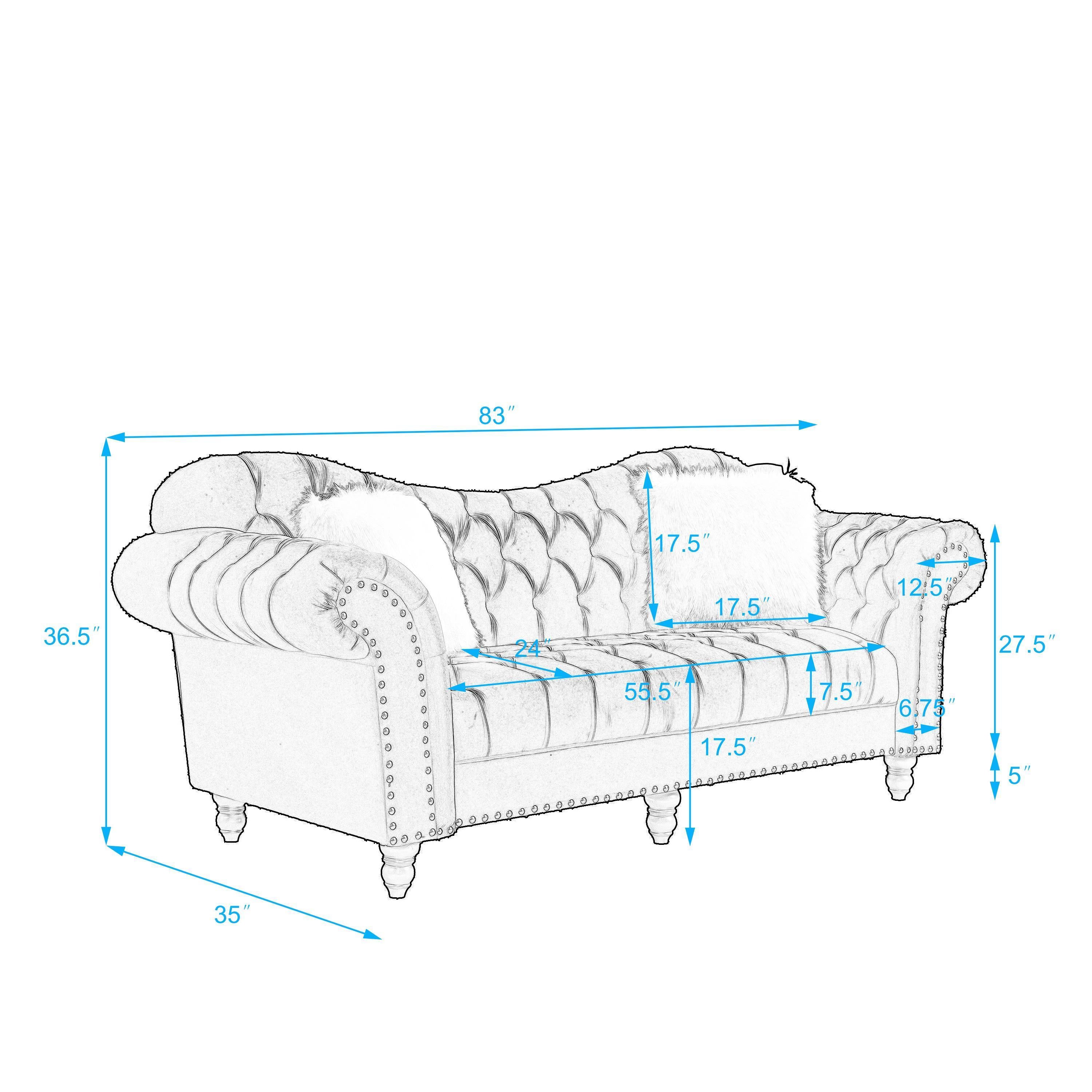 MAICOSY 1/2/3 Seater Sofa set Living Room Velvet Upholstered Loveseat Furniture
