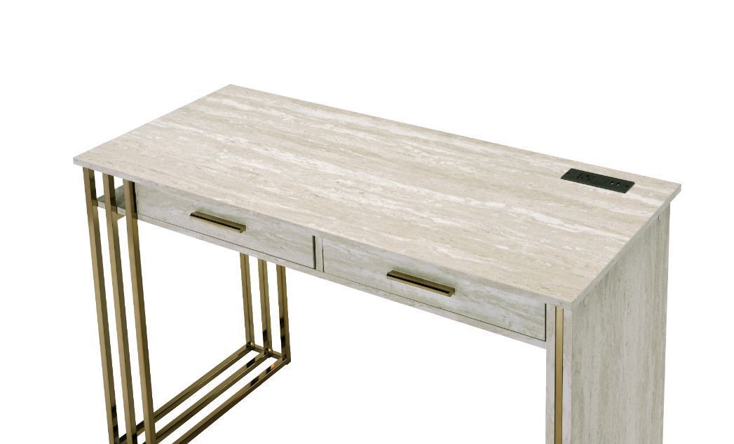 Contemporary Built-in USB Port Writing Desk