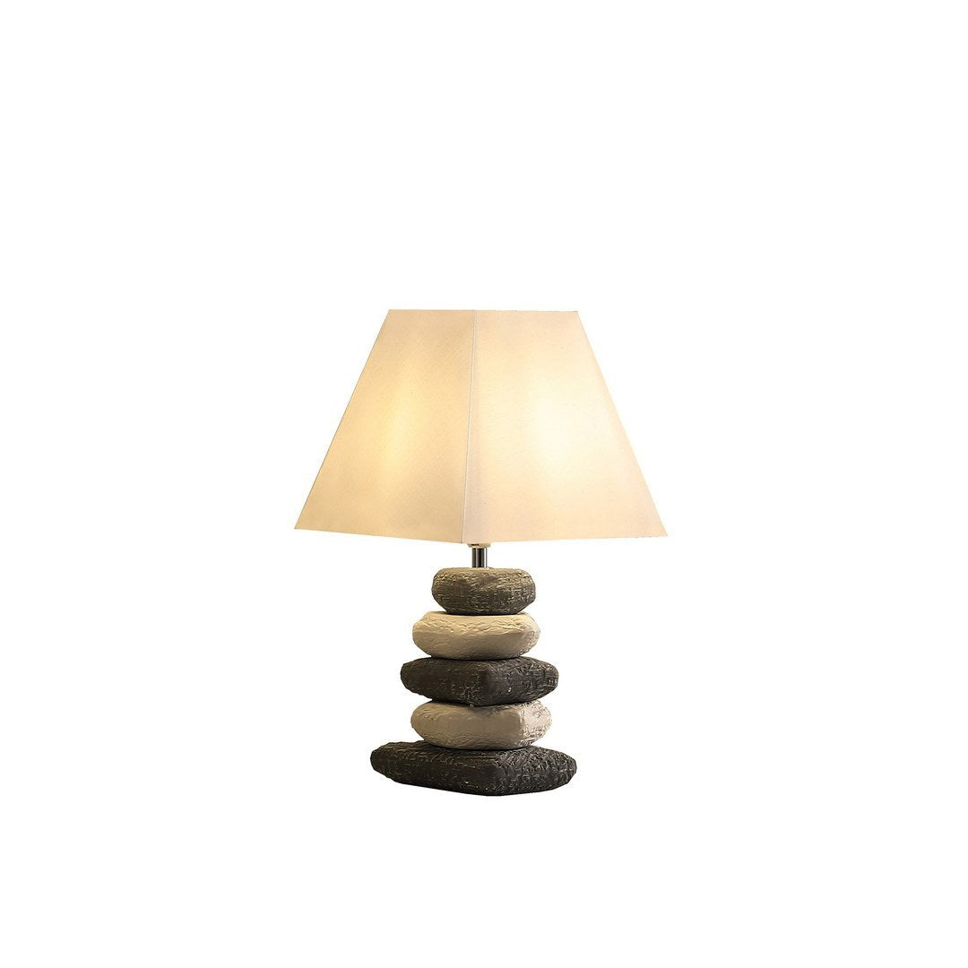 17.5" Rocks Style 5 Stacked Pebble Ceramic Table Lamp