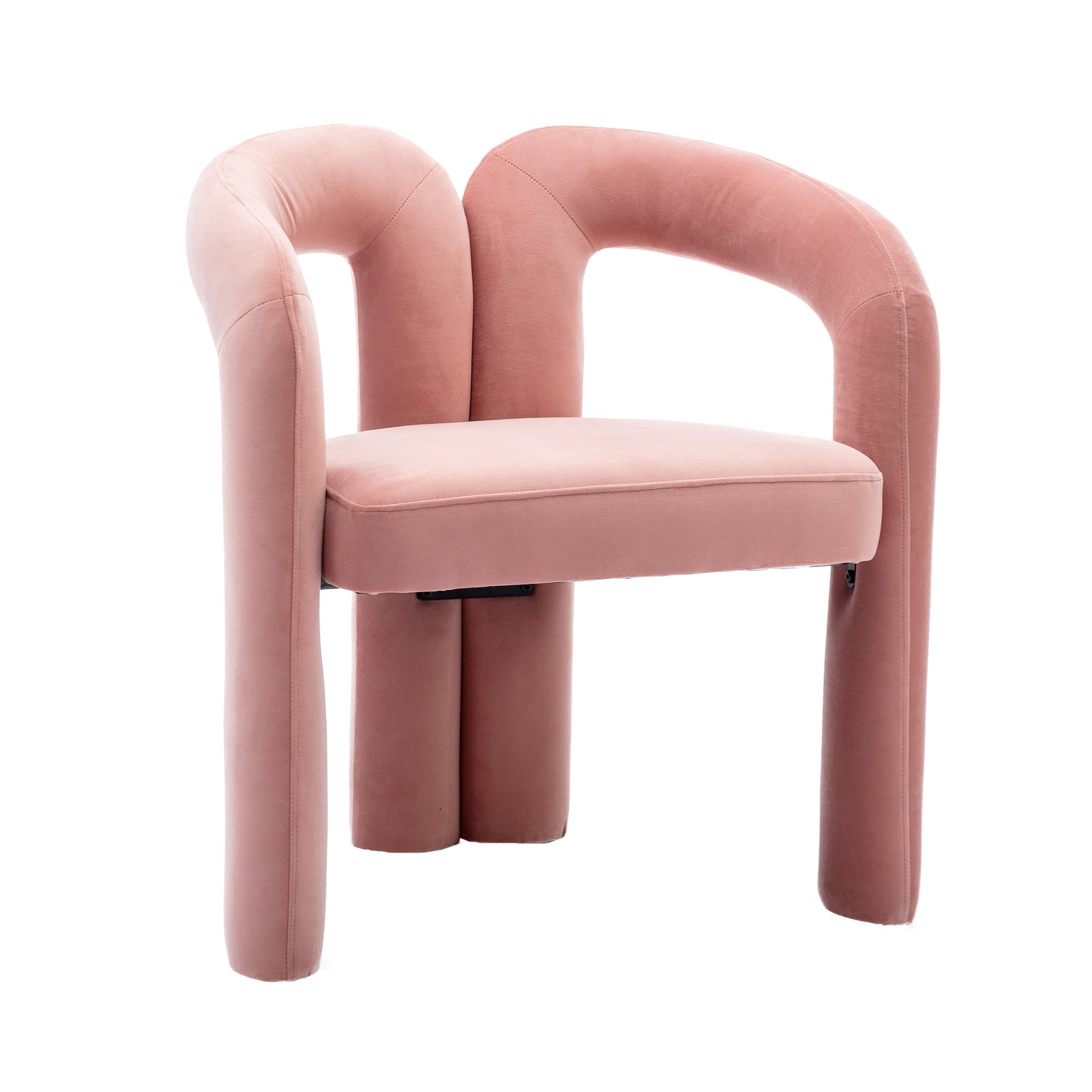 Contemporary Designed Fabric Upholstered Accent/Dining Chair /Barrel Side Chairs (Set of 2) - Pink