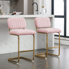 Modern Counter Height Bar Stools (Set of 2) - Pink