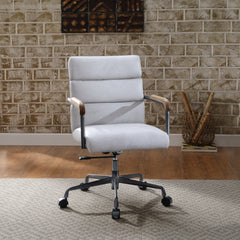 Vintage Office Chair, Leather - White