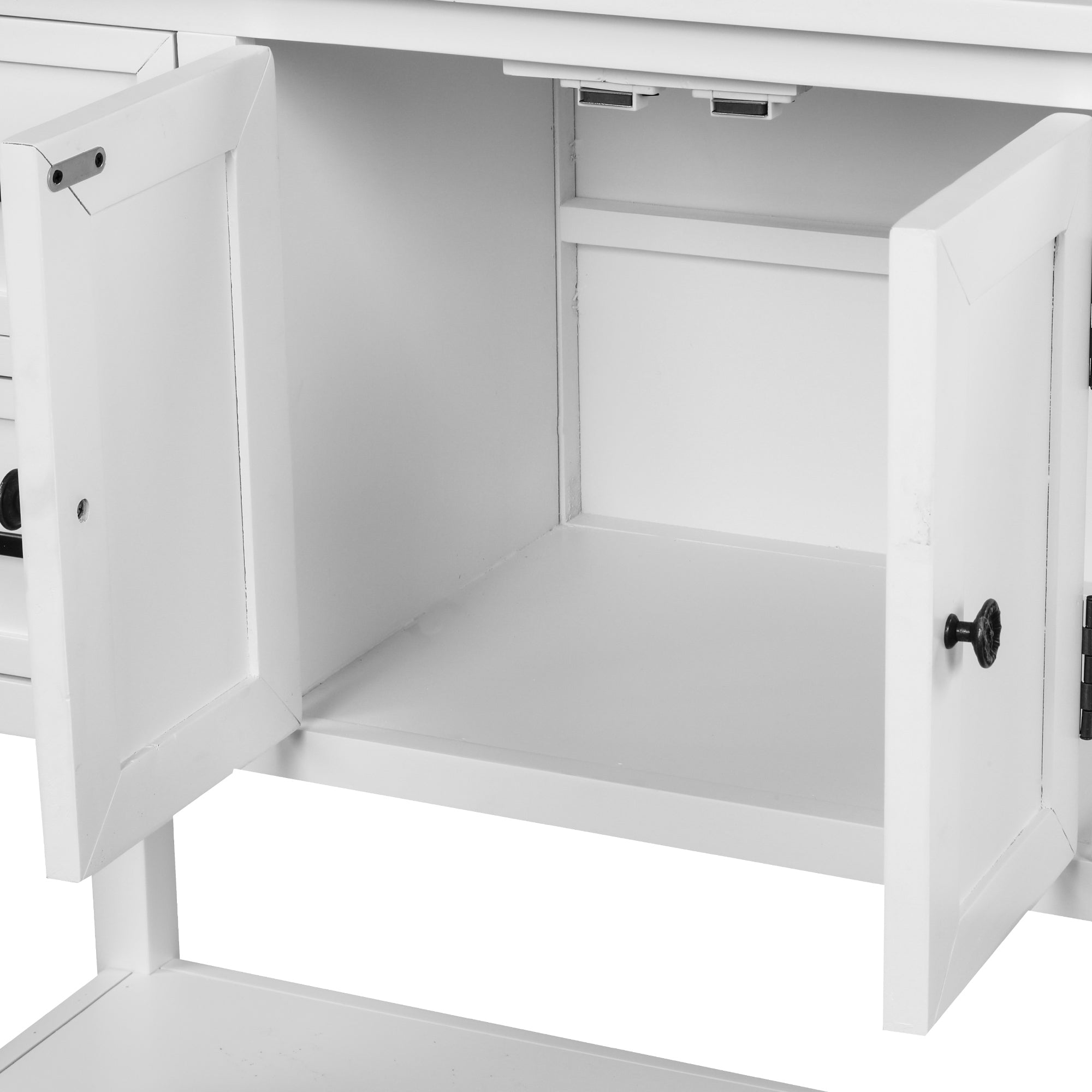 Modern Console Table with 4 Drawers, 1 Cabinet and 1 Shelf