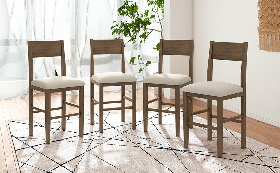 Farmhouse Counter Height Dining Chairs (Set of 4) - Brown