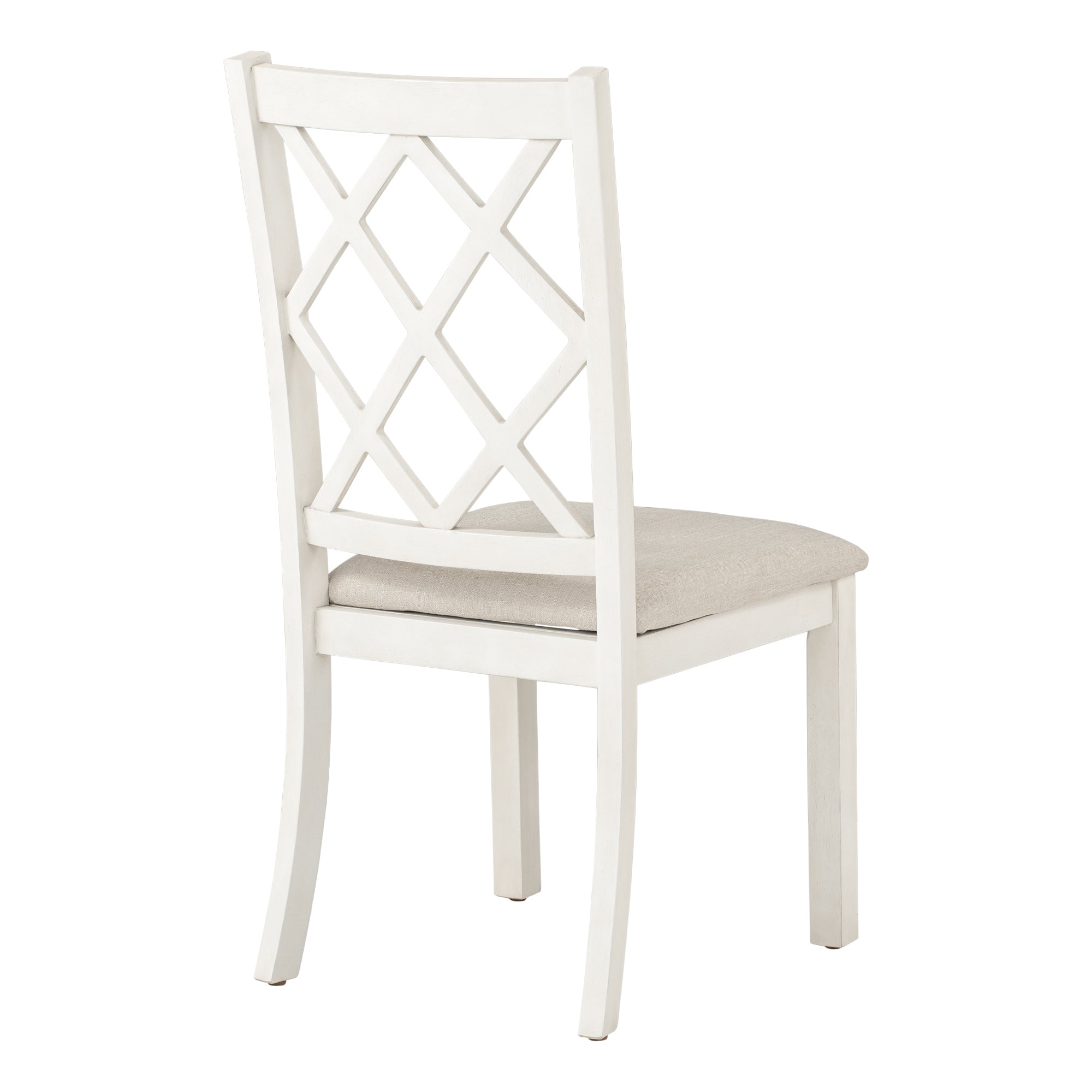 Solid Wood Upholstered Dining Chairs (Set of 4) - Beige