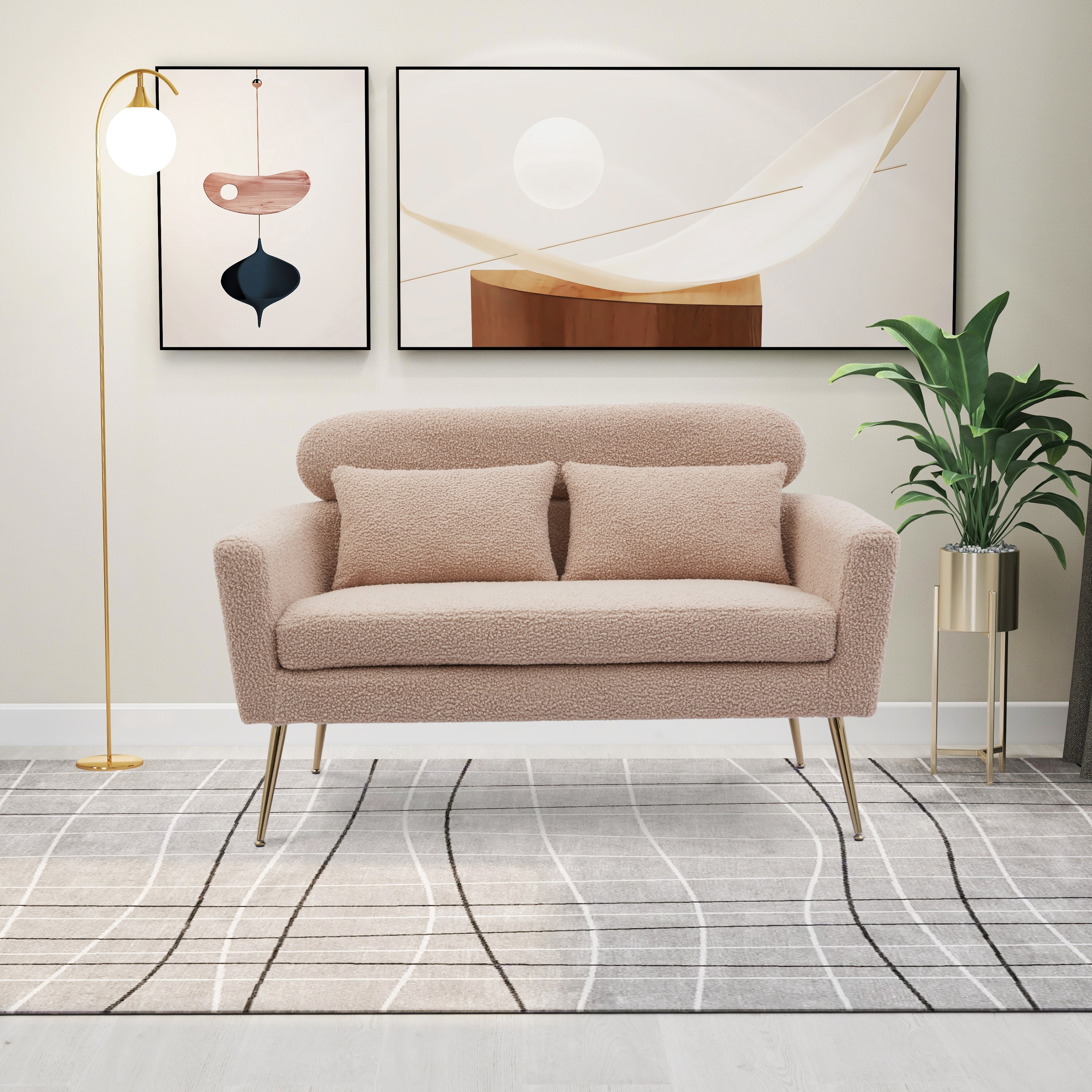 Boucle Loveseat Sofa